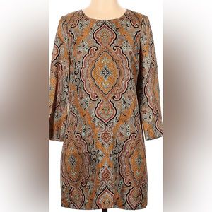 J Crew Size 2 Paisley Shift dress with pockets.